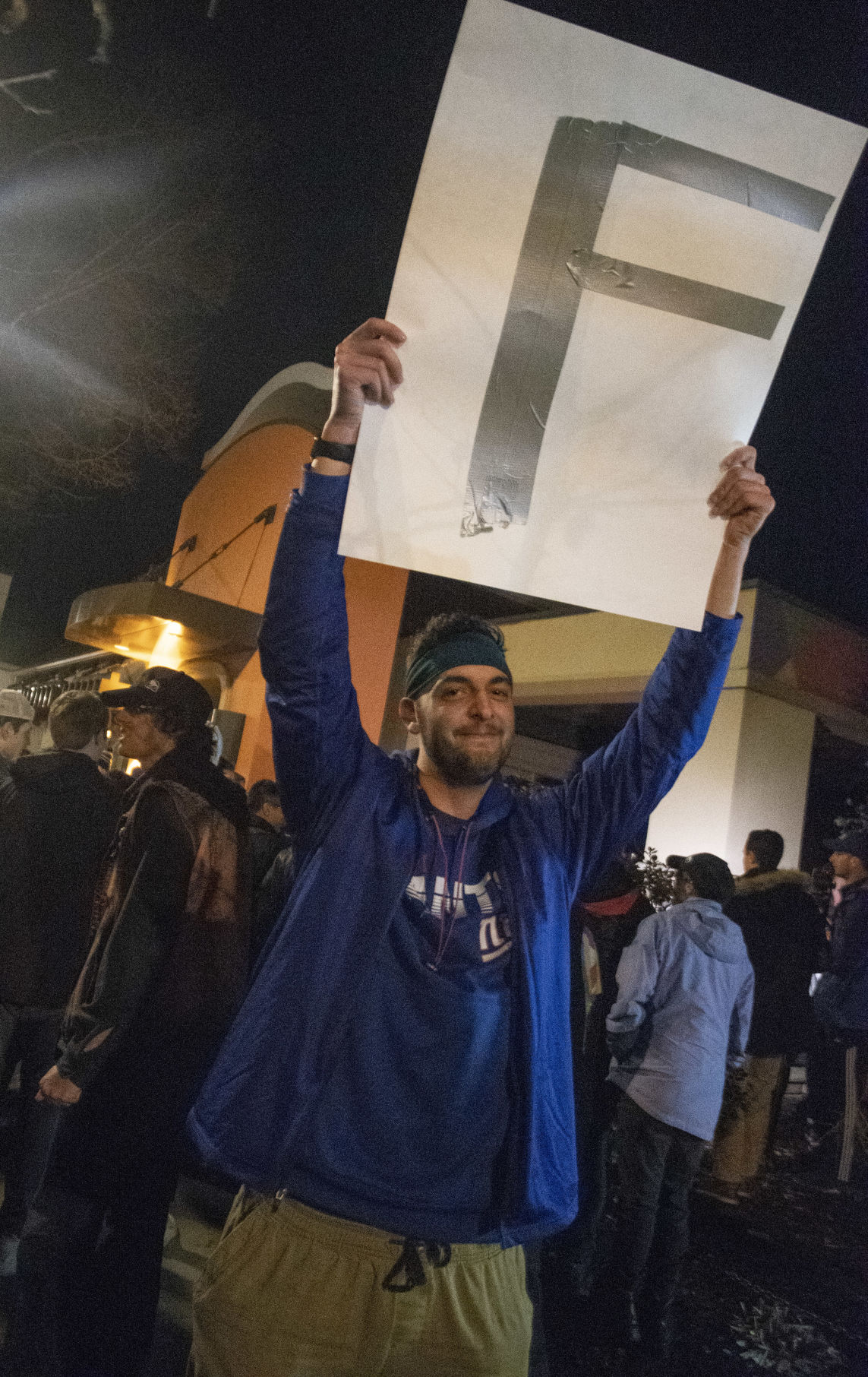 Taco Bell vigil, F sign